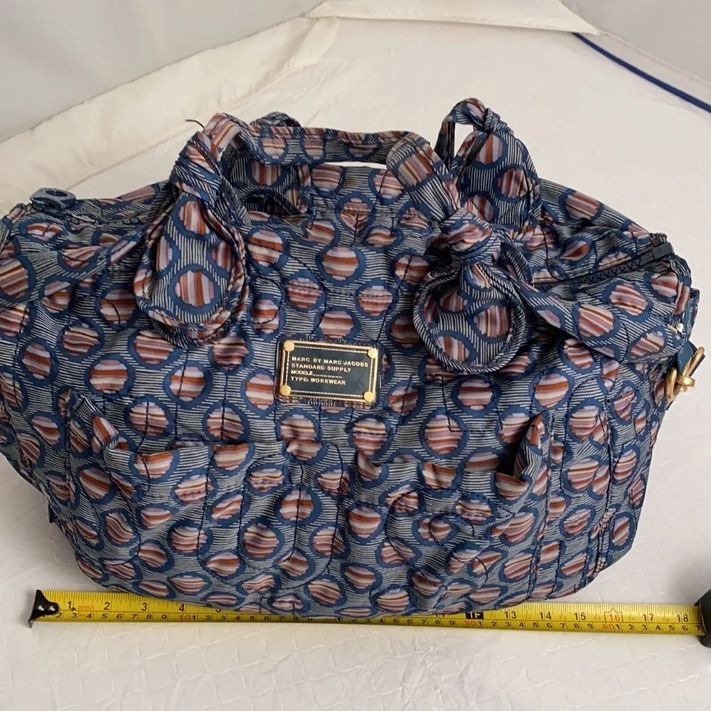 Marc by Marc Jacobs Eliza multicolor teal nylon baby bag